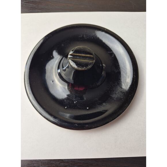 Crock Pottery Replacement Lid 5.75" D Black Stoneware American Canning - Picture 1 of 5